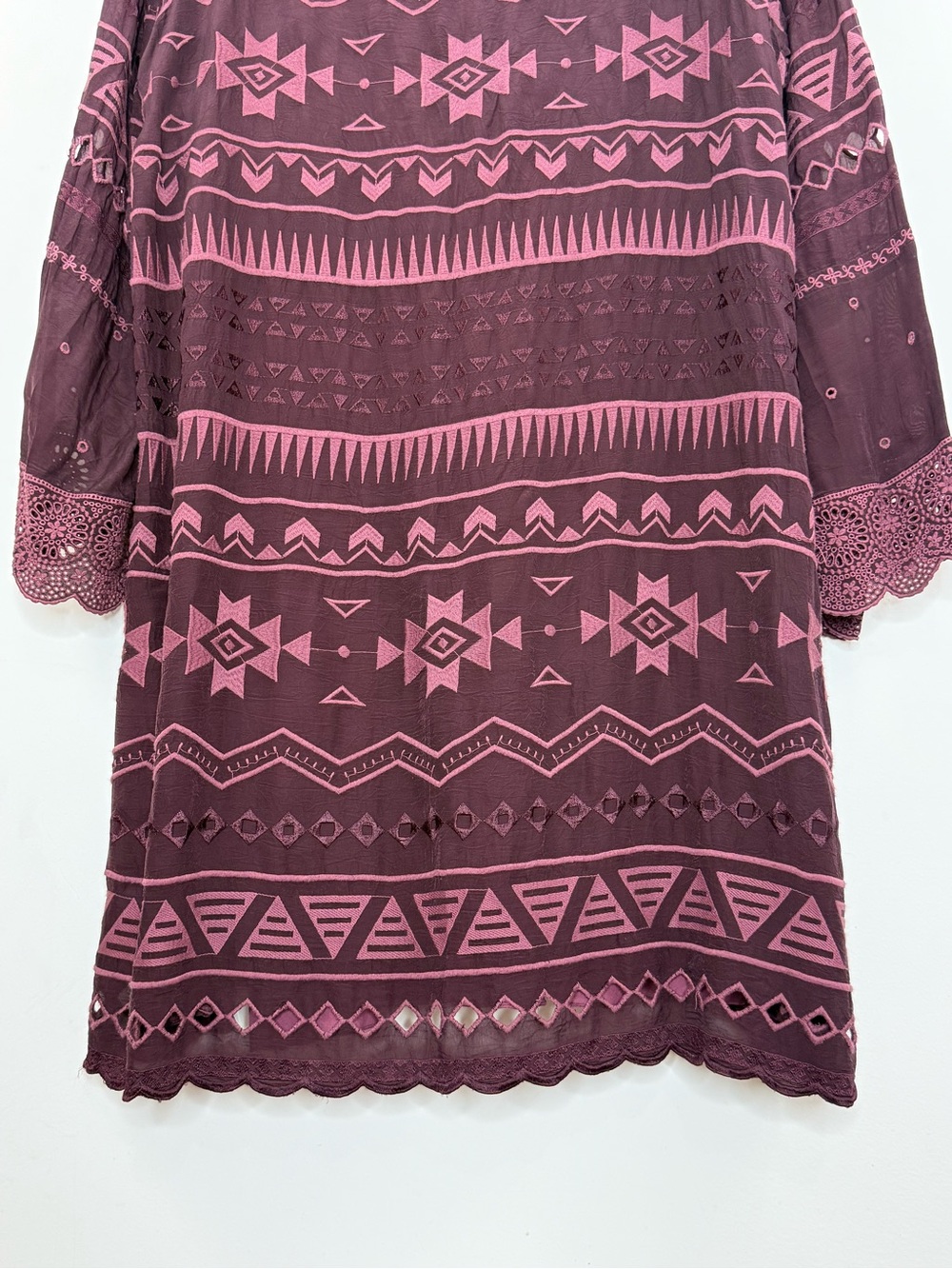 Johnny Was Long Sleeve Shift Dress Size XL Embroidered Bohemian Western - Picture 15 of 16